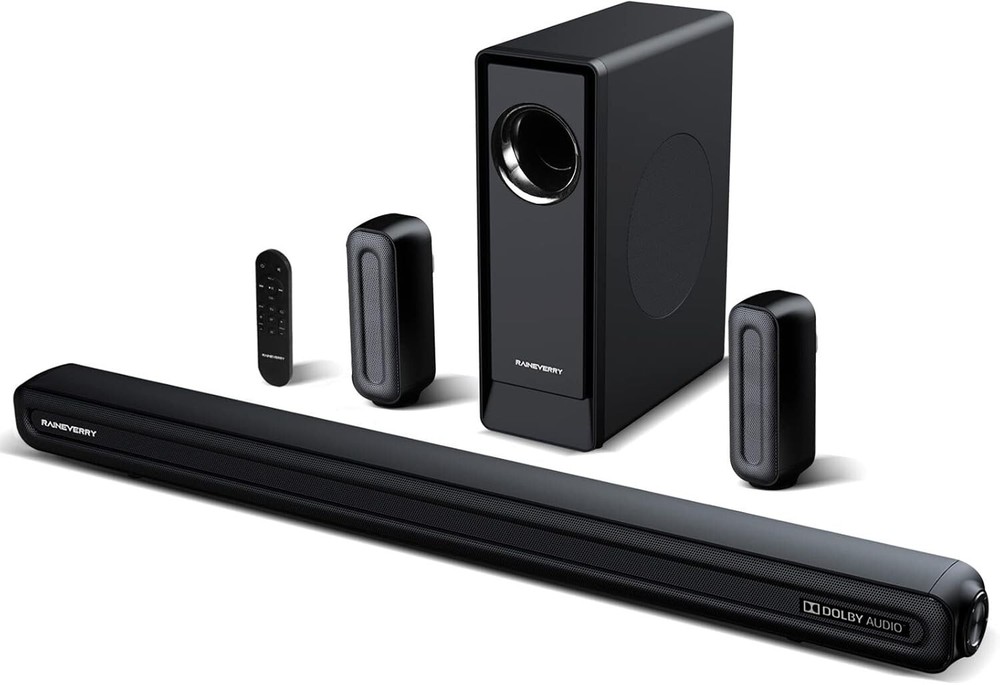Dolby Digital Plus 5.1 Sound Bar with Bluetooth 5.3 & Wireless Rear Speakers
