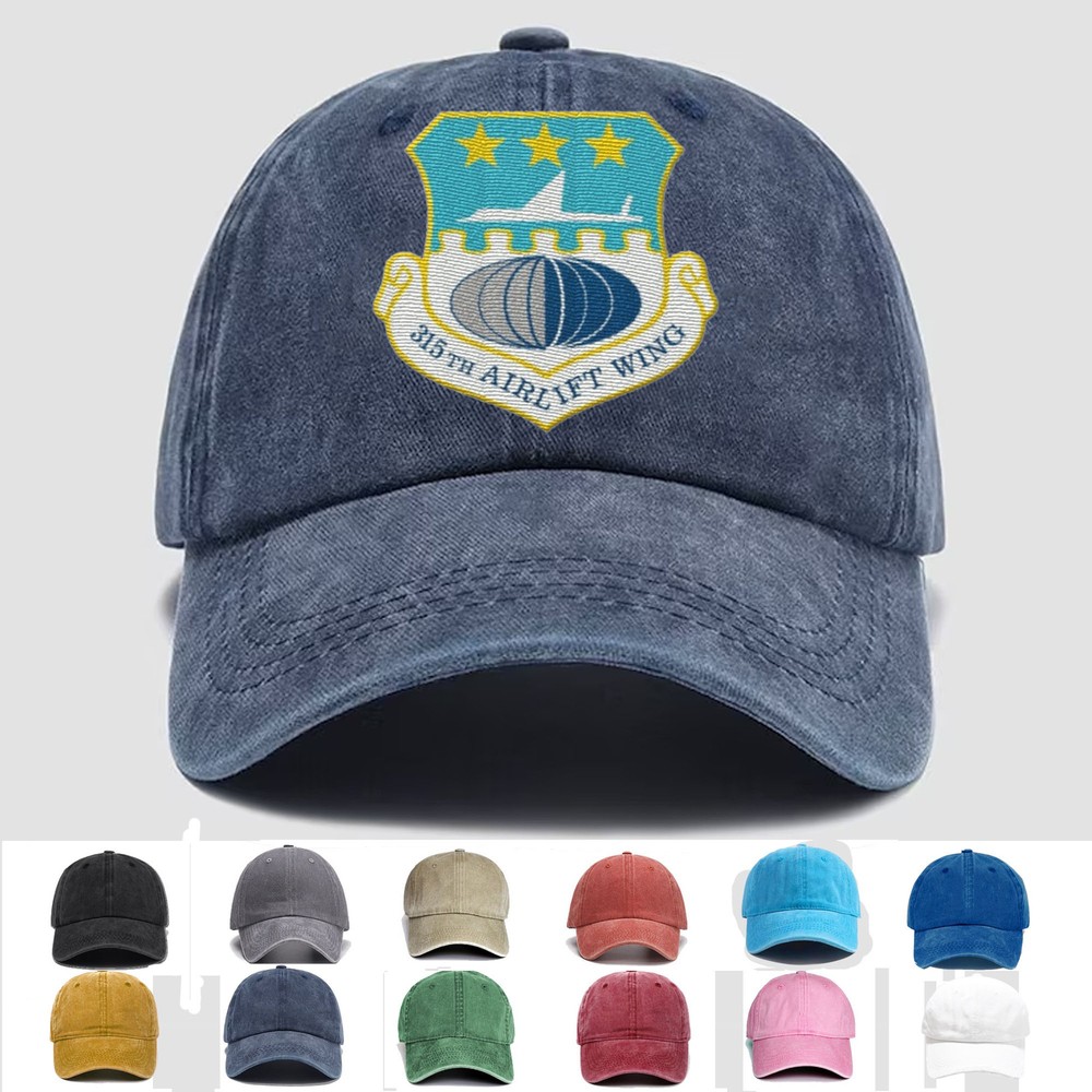 Custom Embroidered Hat 315th Airlift Wing, Veteran Cap, Trucker Hat, Gift Idea