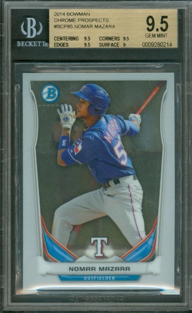 2014 Bowman Chrome Nomar Mazara BGS 9.5 Sub 10 Rookie Rangers
