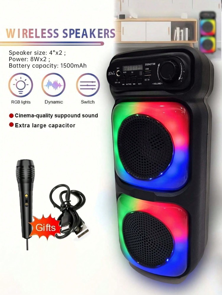 ZQS4273M High-Power Dual Portable Wireless Speaker for Outdoor Travel and Events