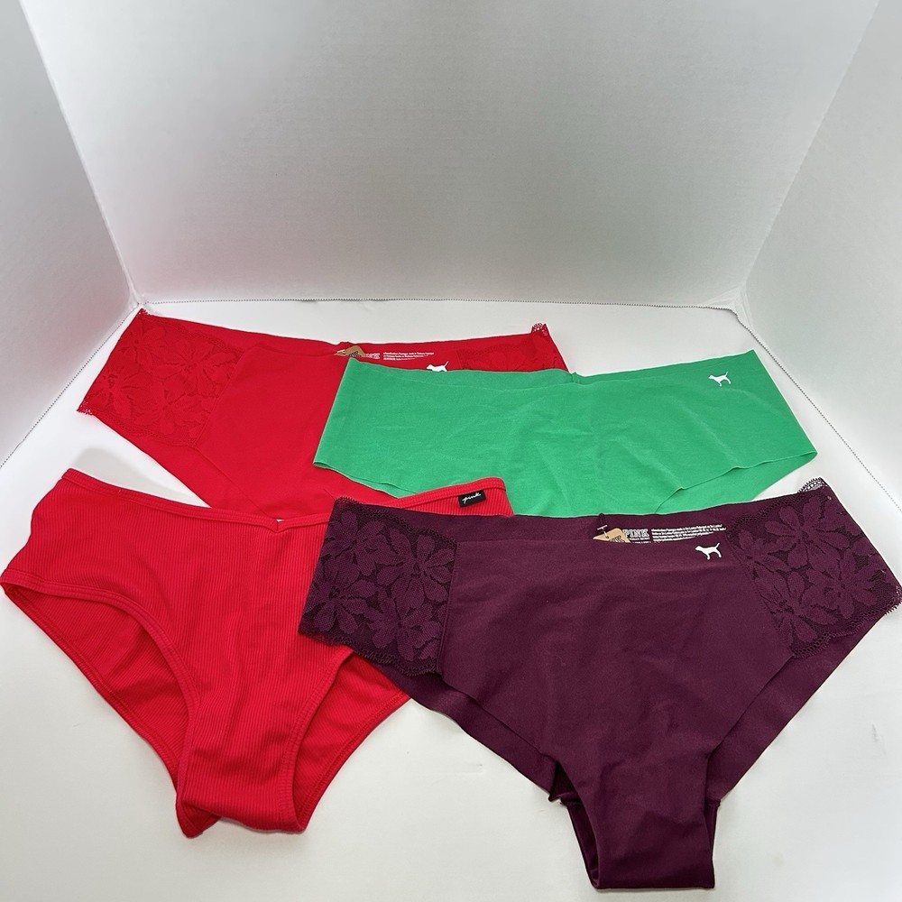 4 Victoria Secret Panties All Cheeksters Size XL With One XXL Brand New With Tag