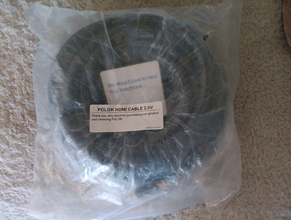 Polok 50FT HDMI 1.4 Cable  24K Gold Connector. New. Sealed