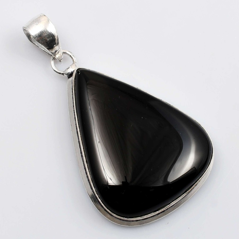 Black Onyx Handmade Ethnic Pendant Jewelry Gift 2.4 Inch NP-876