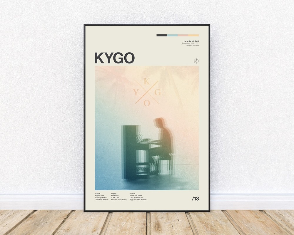 Kygo Inspired Mid-Century Modern Poster Art for Home Decor No Frame Included