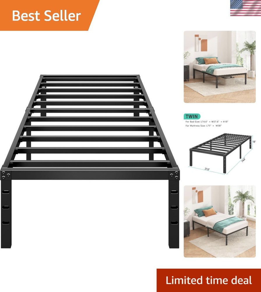 Twin Size Metal Platform Bed Frame - Attractive Design with Maximum Support