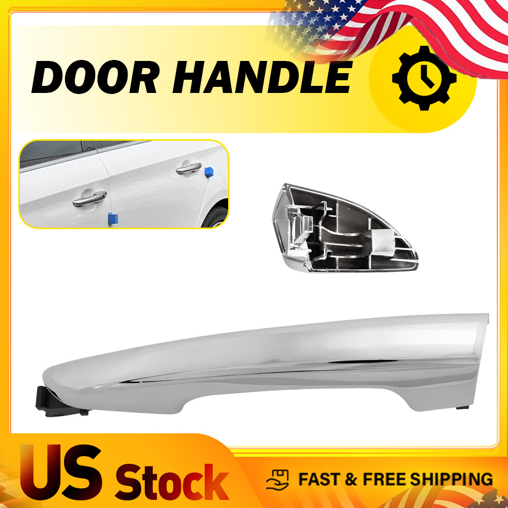 Chrome Exterior Door Handles Rear Driver Left Side for Hyundai for Sonata 15-19