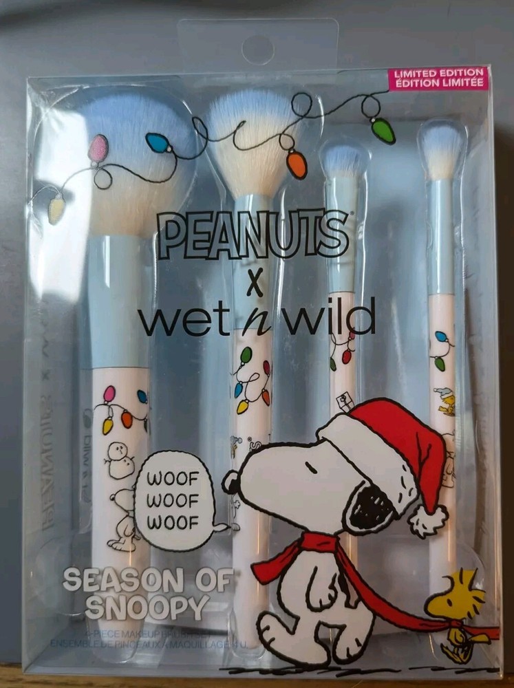 Peanuts x Wet n Wild Season of Snoopy 4 Piece Brush Set Box Slightly Damaged