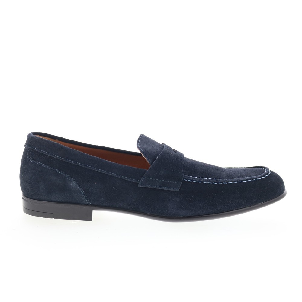 Bruno Magli Silas SILAS1 Mens Blue Suede Loafers & Slip Ons Penny Shoes