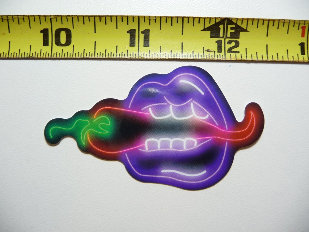 Mouth Hot Pepper Sticker Decal Neon Fun Playful Colorful Design