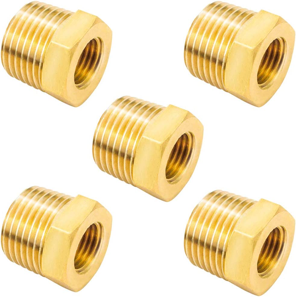 Joywayus Brass Reducing Hex Bushing 1/2