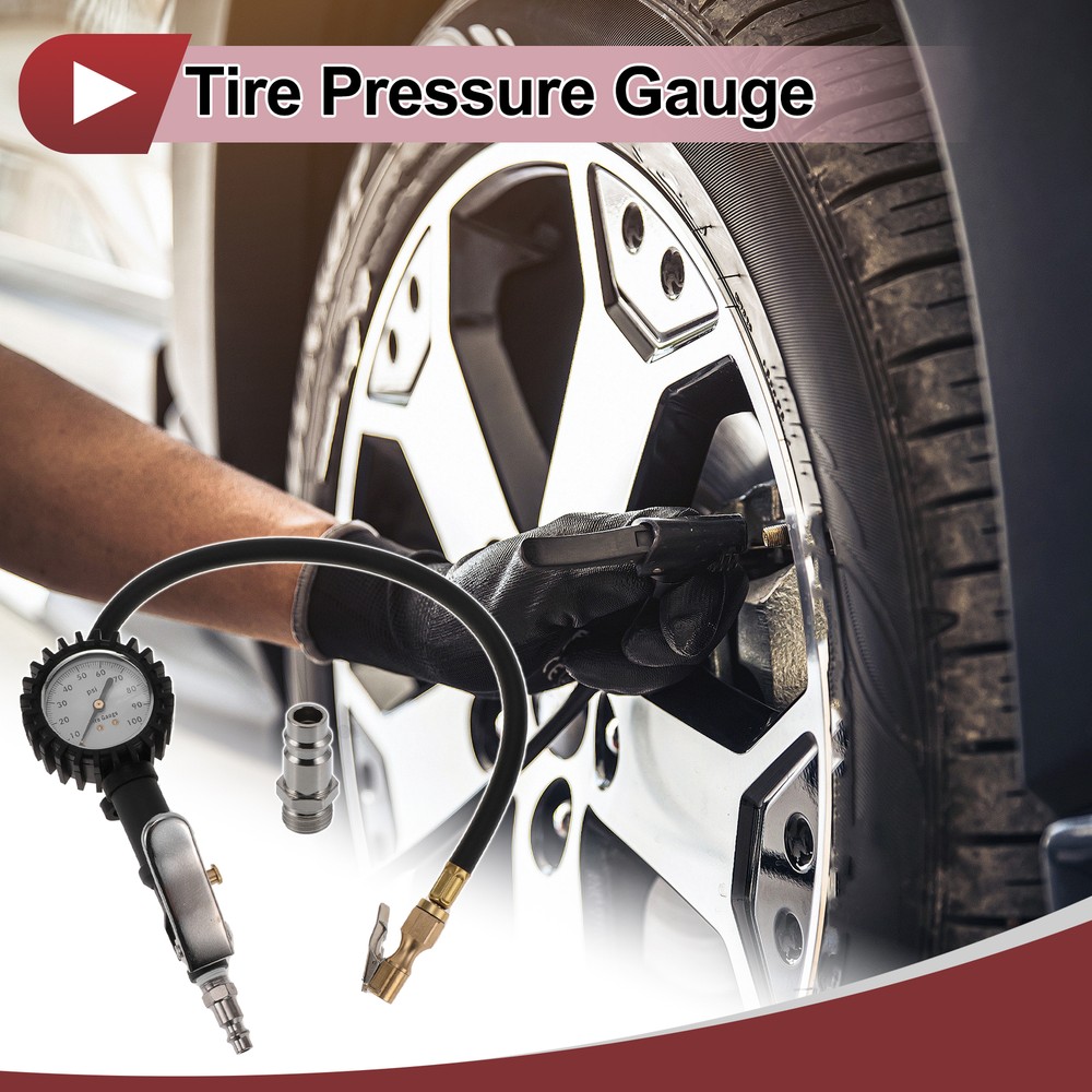 1Set Universal Tire Pressure Gauge Gear Sleeve 0-100PSI GHI01-A35-100PSI