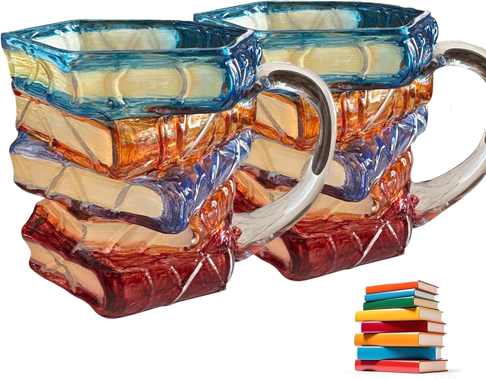 Painted Book Mug Novelty Coffee Cup for Book Lovers Unique Gift for Women