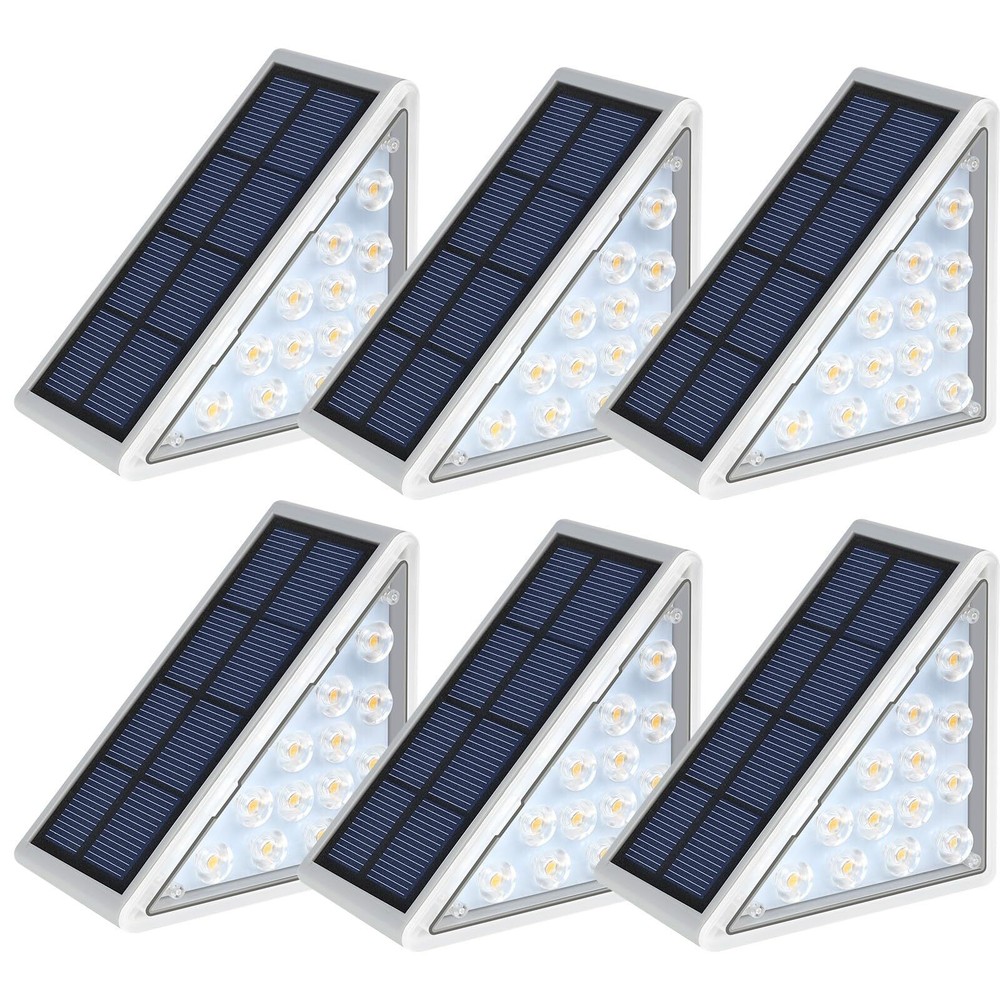 Waterproof Solar LED Step Lights for Outdoor Stairs Deck Patio Pathway