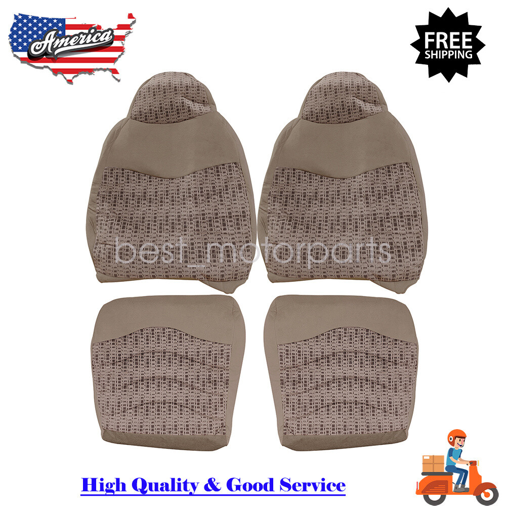 Driver Passenger Bottom Top Cloth Seat Cover Tan 1999 2000 For Ford F250-F550