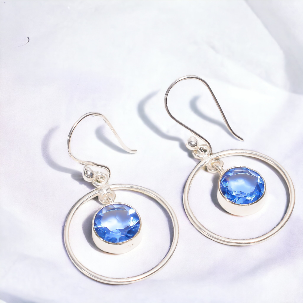 Stylish 925 Silver Tanzanite Drop Earrings – Perfect Women’s Gift