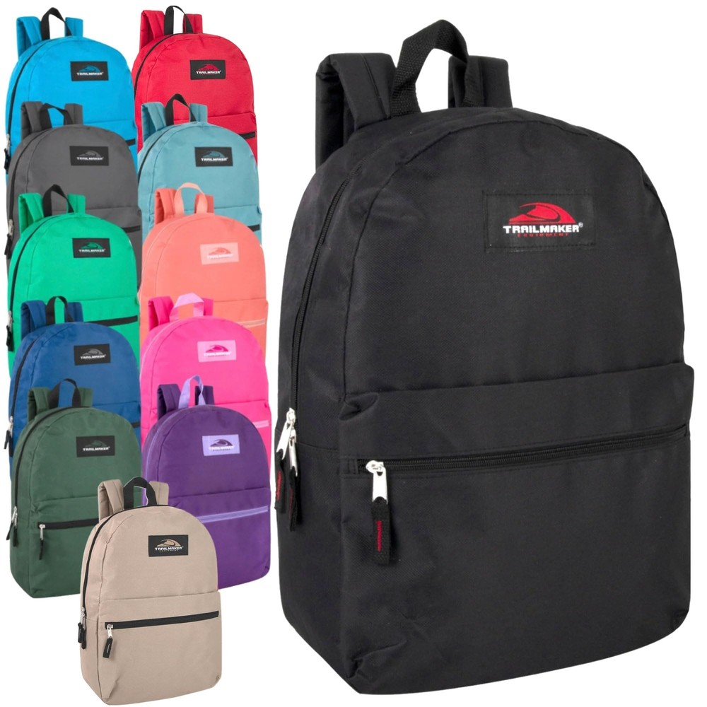 24-Pack Bulk Classic Backpacks for Boys and Girls in Assorted Colors