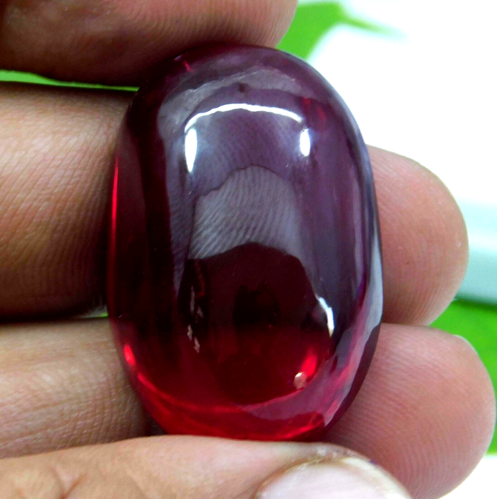 77.25 Carat Natural Mozambique Red Ruby Oval Cabochon Loose Gemstone Certified