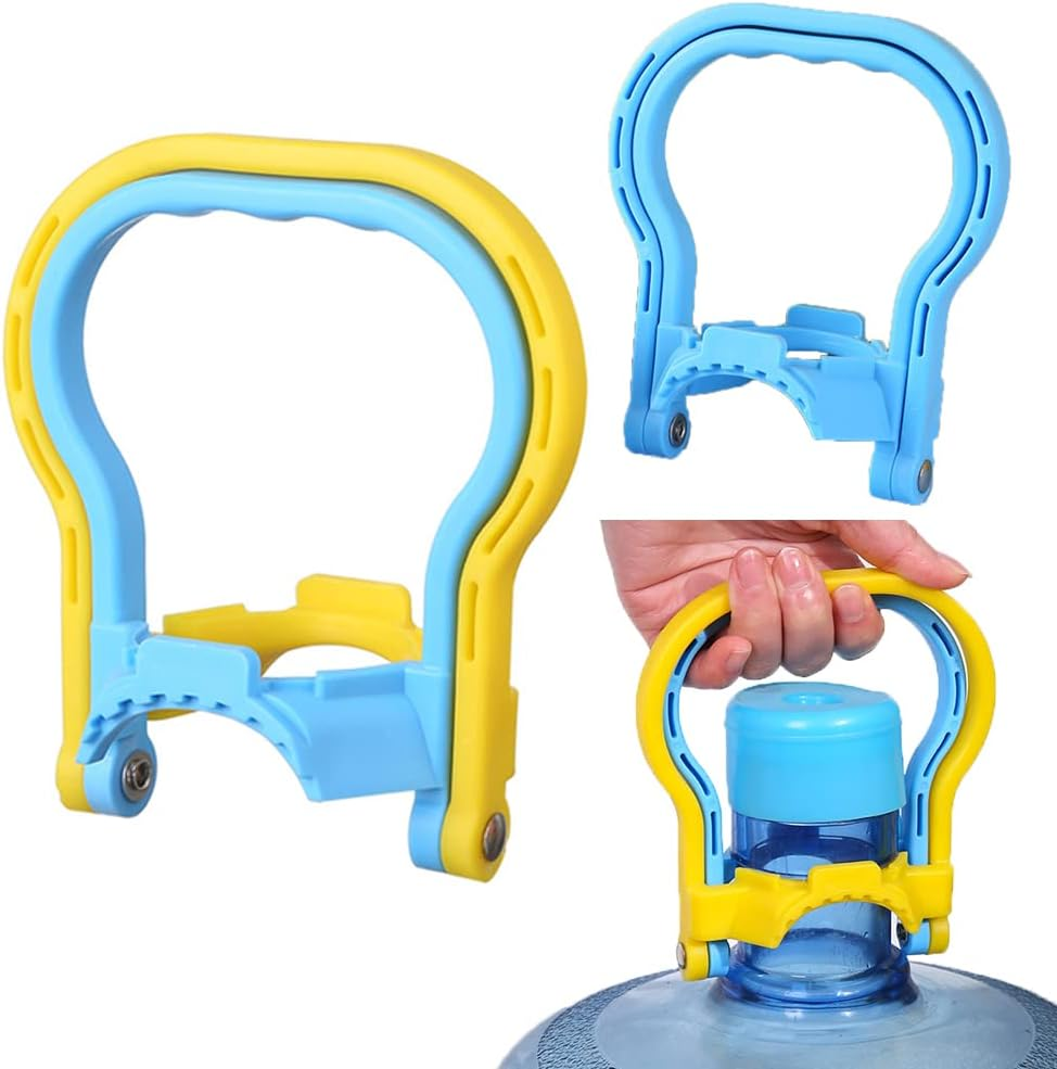 2 Pack 5 Gallon Water Bottle Holder Purified Drinking Water Jug Caps Carrier