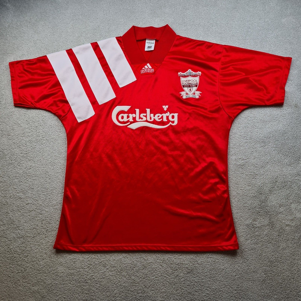 Vintage Liverpool Shirt Large Red Home Kit 1992 1993 Adidas 40 42 Jersey