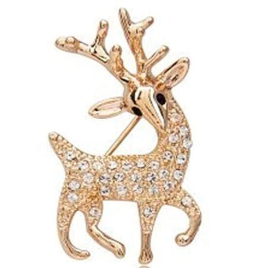 Sparkling Reindeer Stag Rhinestone Brooch - Perfect Christmas Stocking Filler - Limited Time Offer-image