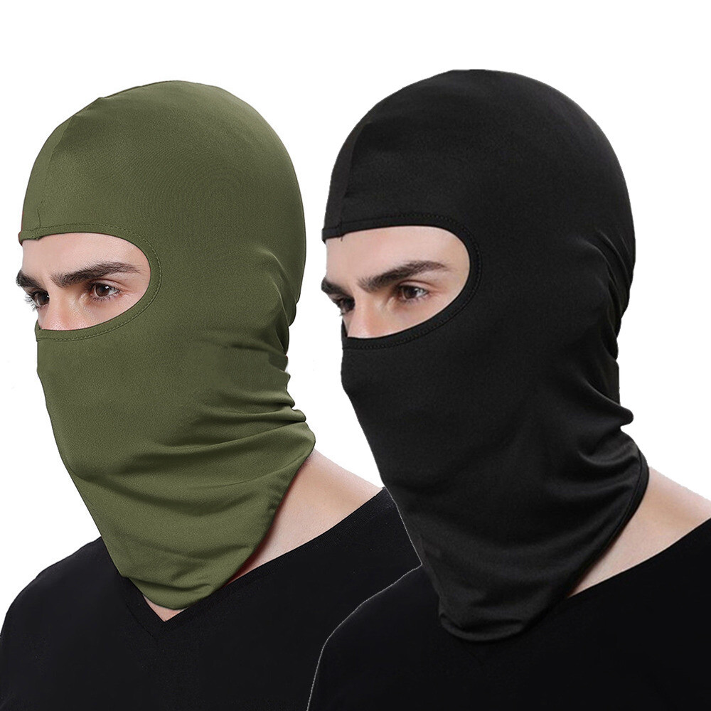 2PCS Tactical Balaclava Sun Hood UV Protection Ski Full Face Mask for Men Women