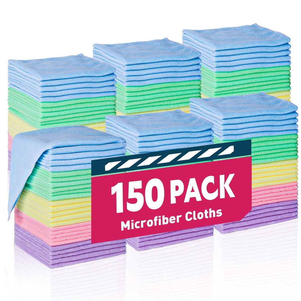 150-Pack Bulk Microfiber Towels for Car Detailing & Cleaning Cloths