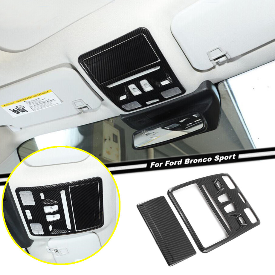 For 2021-2024 Ford Bronco Sport Carbon Fiber Roof Reading Lamp Light Cover Trim