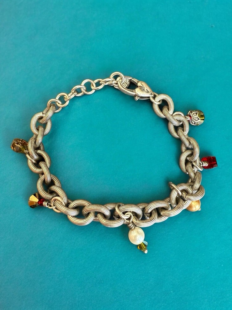 Brighton Silver Tone Christmas Joy (Not Complete) 13 Charm Bracelet 7 - 8 3/4