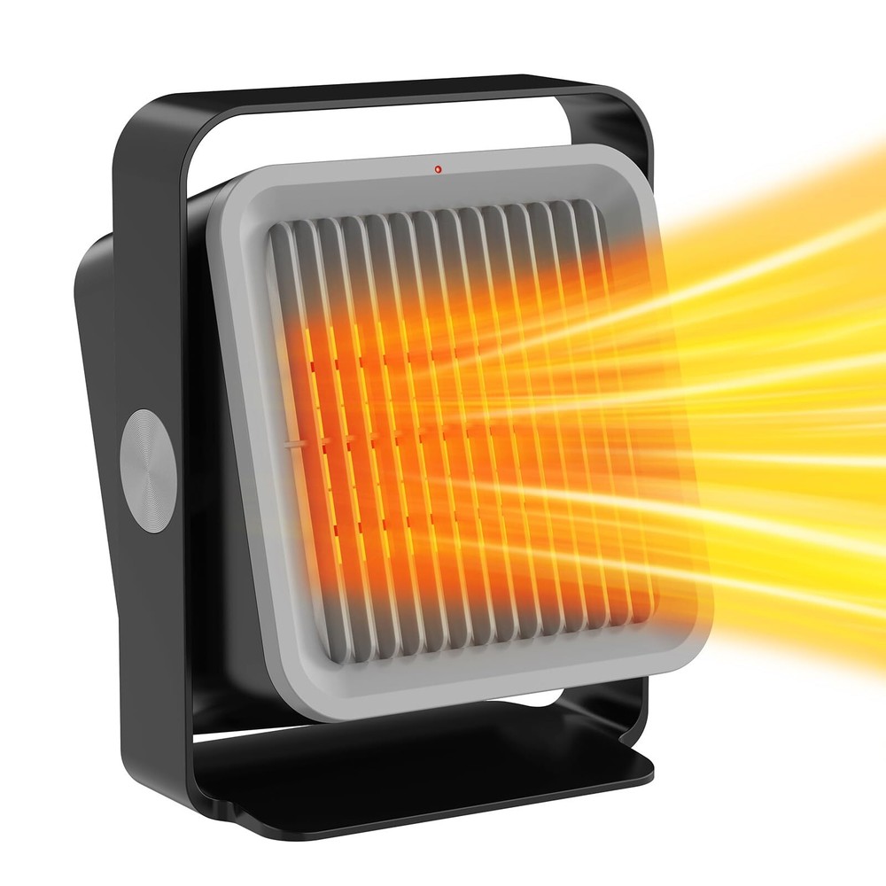Space Heater, Desk Heater with 600W, 45° Adjustable Angle, Tip-Over & Overhea...