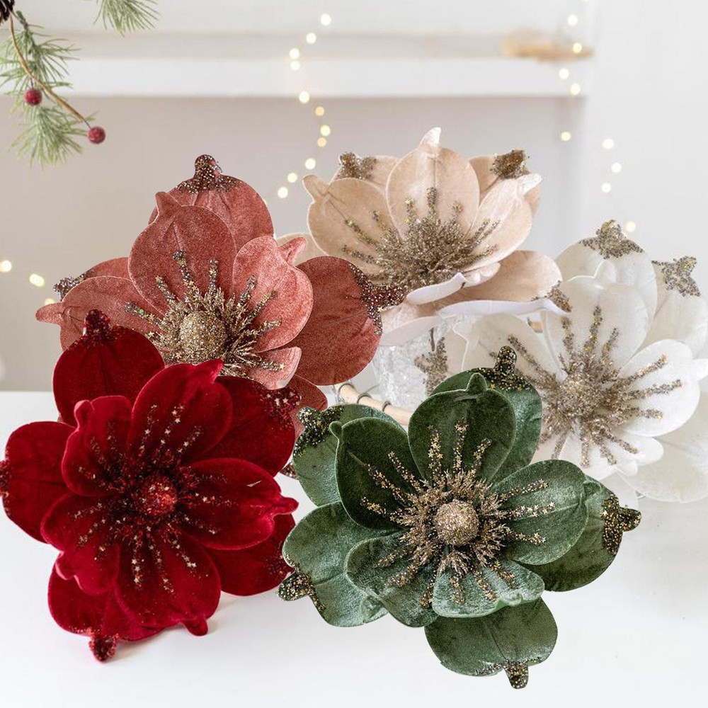 1PC Artificial Magnolia Flower Christmas Tree Ornament  