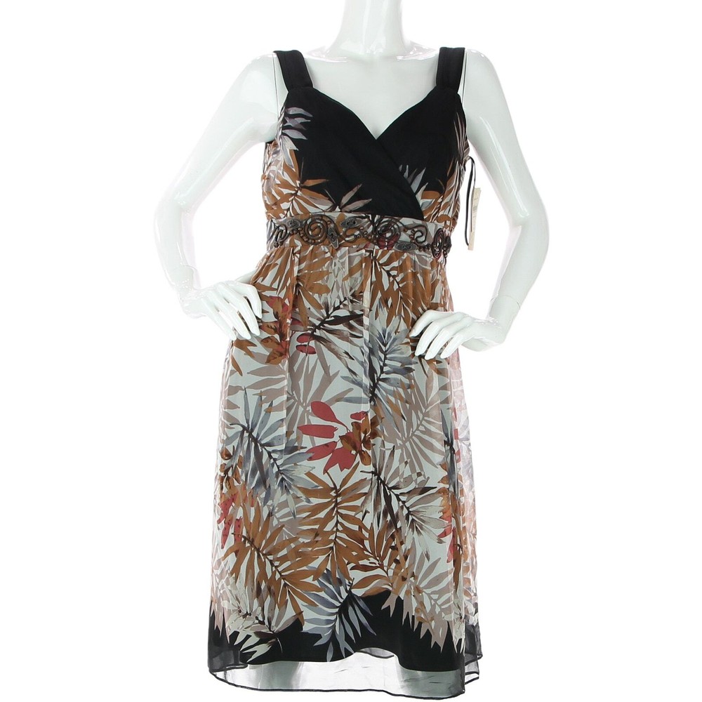 Coldwater Creek Leaf Print Silk Dress NWT $149