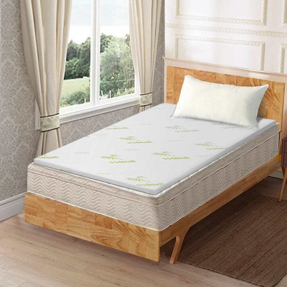 4cm Memory Foam Mattress Protector with Bamboo Cover - Single Size