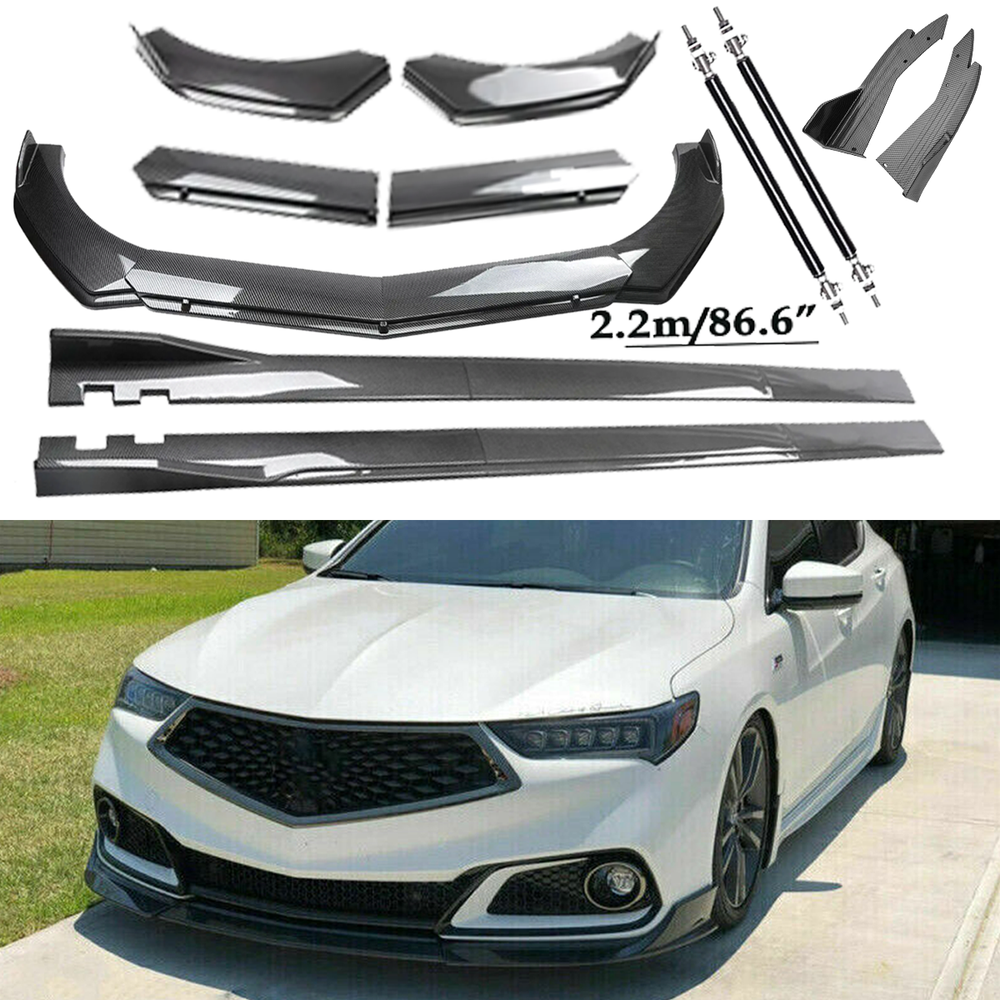 For Acura TLX 15-23 Carbon Fiber Front Bumper Lip Spoiler Side Skirt Body Kits