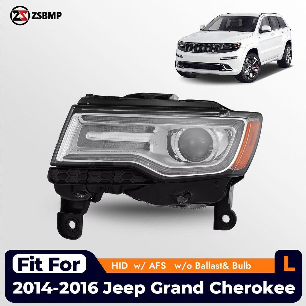 Left Driver Side Headlight For 2014-2016 Jeep Grand Cherokee HID Projector