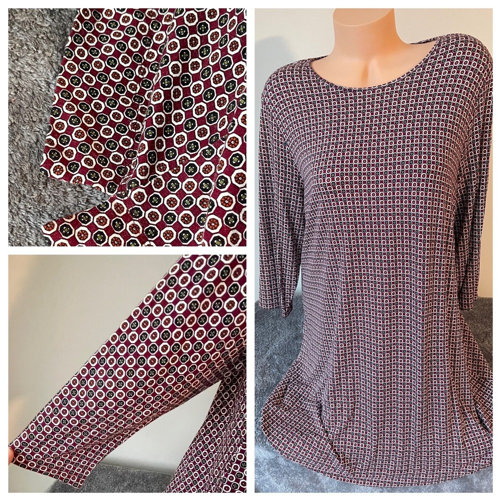 J. Jill T Shirt Dress L Wearever Collection 3/4 Sleeve Swing Pullover Basic