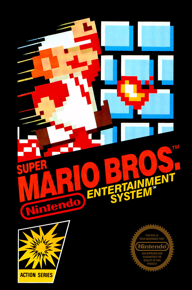 Super Mario Bros. BOX ART NES Premium POSTER MADE IN USA - MAR002