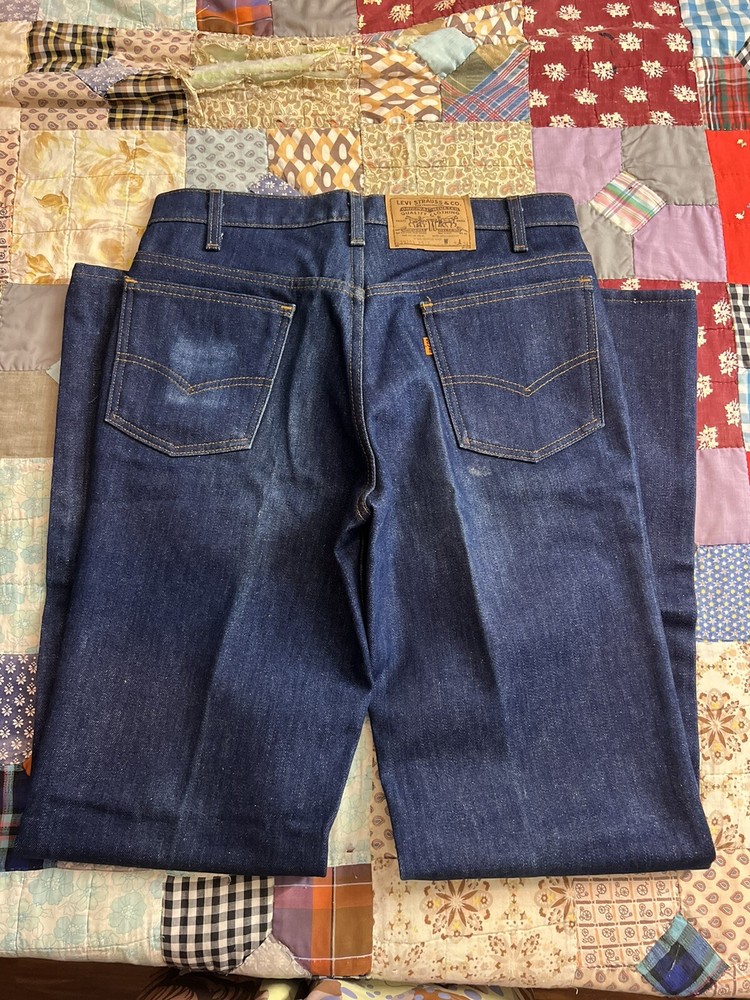 Vintage Orange Tab Redlined Levi’s Dark Denim Fleece Lined 32x33 80s/90s