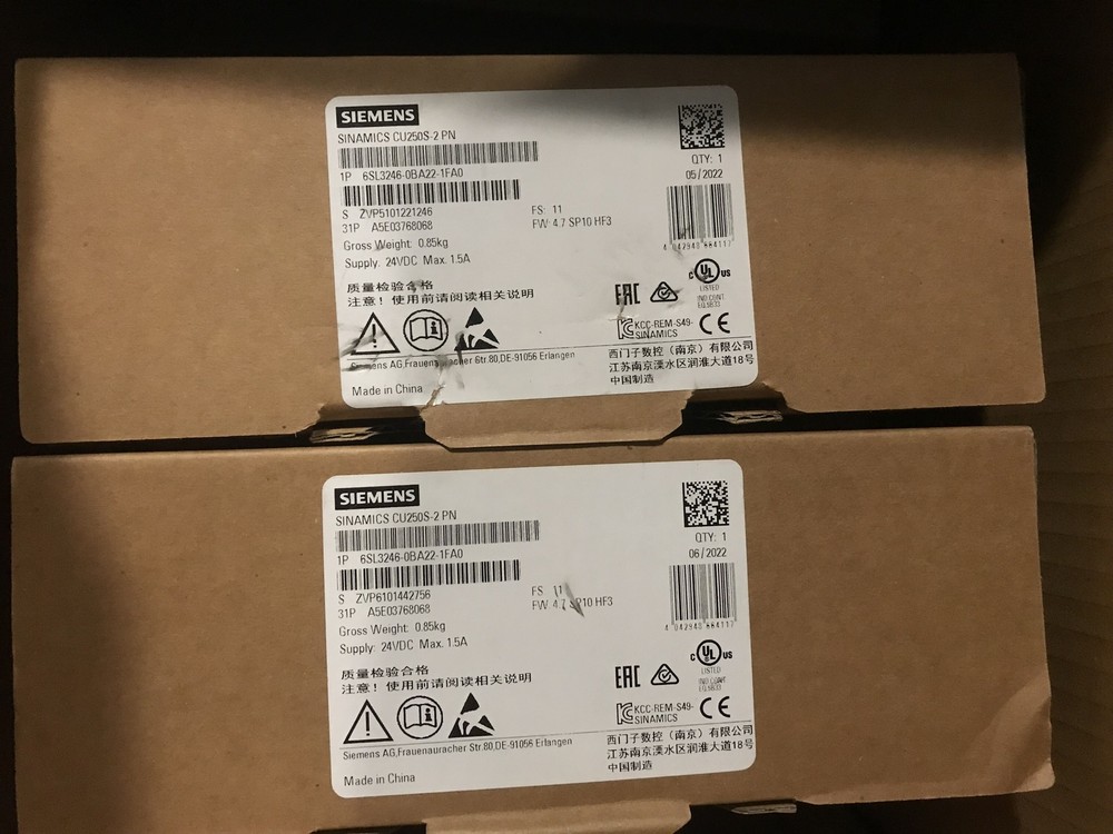 New Siemens 6SL3246-0BA22-1FA0 SINAMICS G120 CONTROL UNIT In Stock