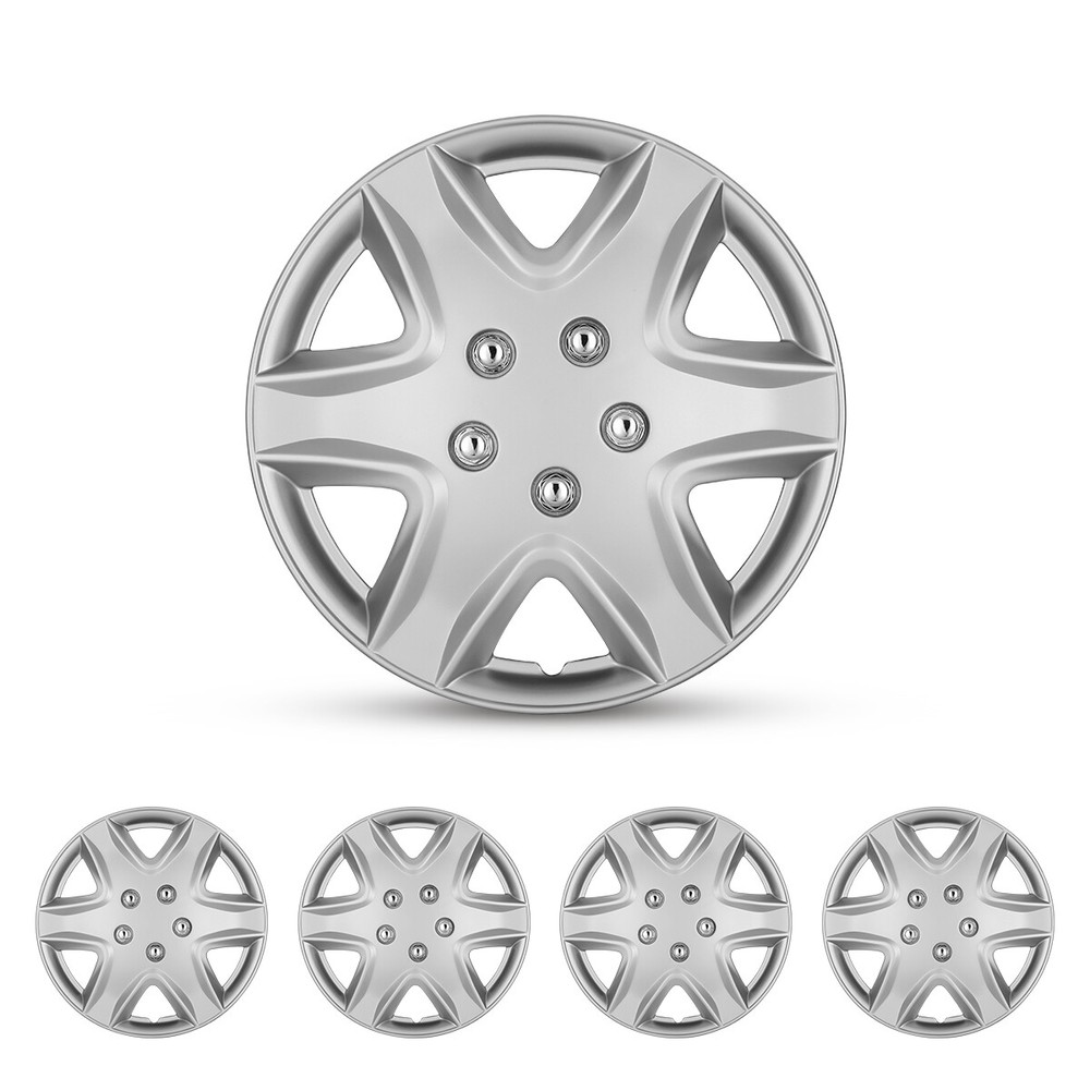 4Pcs Universal 15 Inch Wheel Skins Snap On Rim Hub Caps