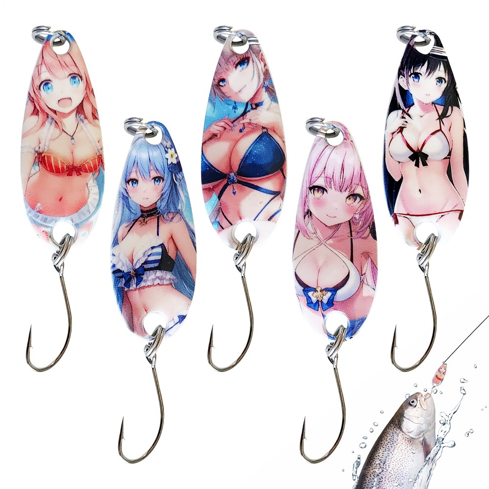 Beach Girl 5-Piece Fishing Spoon Lures for Outdoor Sports