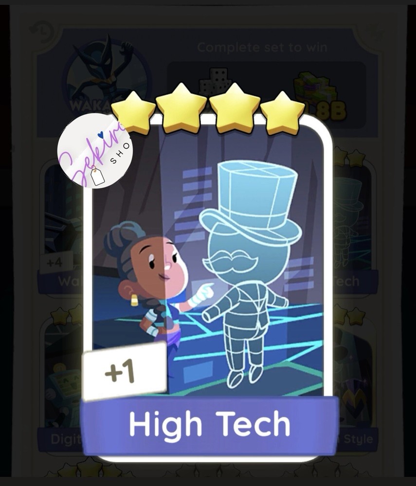 HIGH TECH - MONOPOLY 4 STARS- STICKERS- INSTANT DELIVERY- FAST RESPOND!