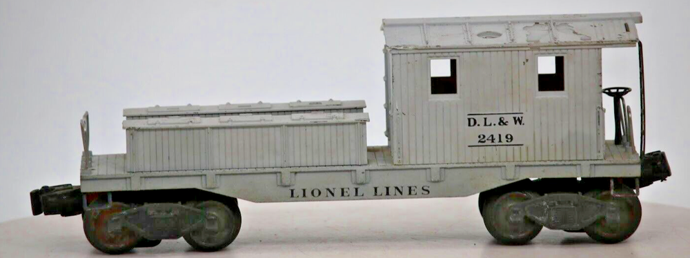 Lionel Postwar O/O27 Gauge D.L. & W. Work Caboose No. 6419 Gray Lionel Lines
