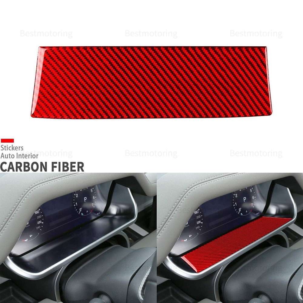 Red Carbon Fiber Speedometer Base Panel Cover Trim For Land Rover Defender 20-24