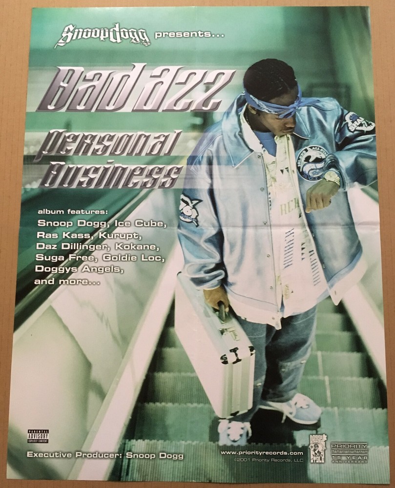 Snoop Dogg BAD AZZ Rare 2001 PROMO POSTER for Personal CD 18x24 NEVER DISPLAYEDA