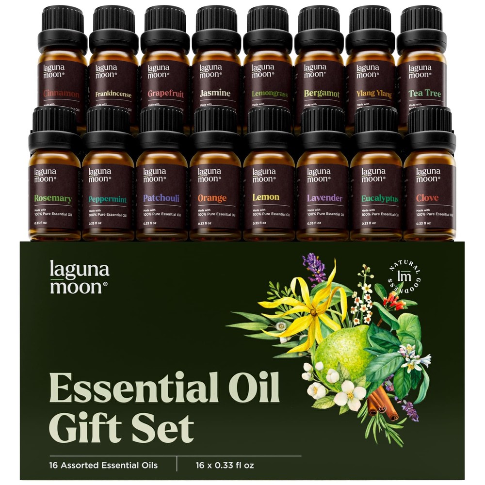 16-Piece Premium Essential Oils Set for Diffusers & Home Aromatherapy