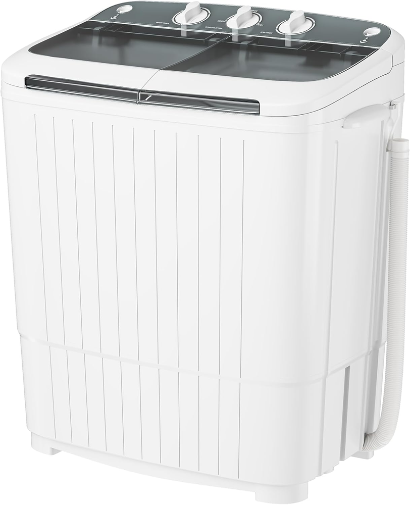 Portable Washing Machine with Longer Hose, Twin Tub Washer Mini Compact Laundry