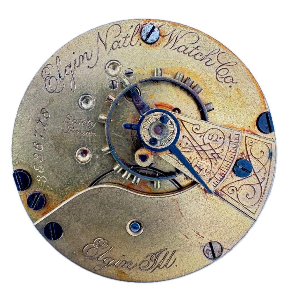 Antique 18s 1890 Elgin 7 Jewel Mechanical Pocket Watch Movement 73 USA Rusted
