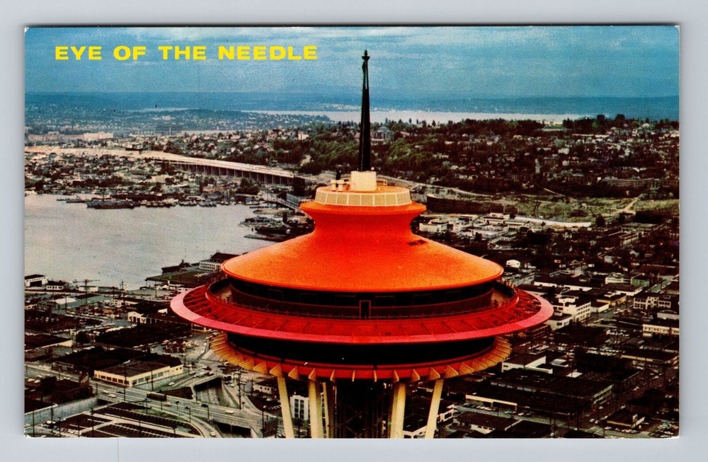 Seattle WA-Washington, Eye of the Needle, Space Needle Vintage Postcard