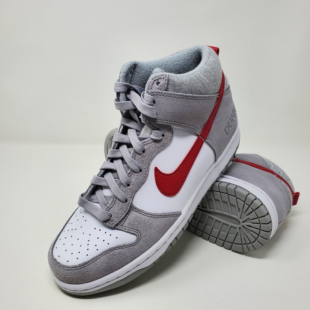 Nike Dunk High DH9750-001 Youth Athletic Club Grey Red GS 7y