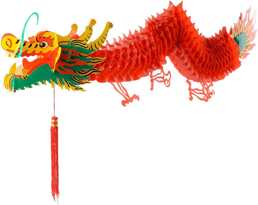 3D Chinese New Year Paper Dragon Garland Hanging Decoration New Year Party Ornam